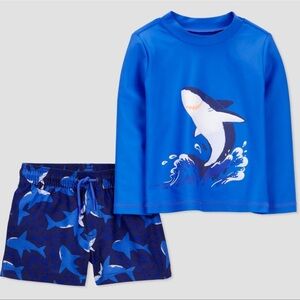 Toddler Carter’s Blue Shark Swim Set 18m